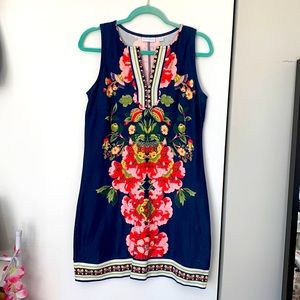 NY&C Blue Patterned Shift Dress Size M